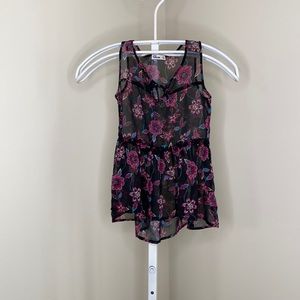 Girls Black Flowers Epic Threads Top